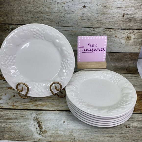 Libbey Dining Libbey Dinnerware Lie32 Solid White Fruit Embossed